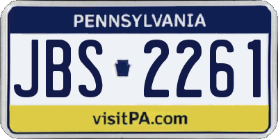 PA license plate JBS2261