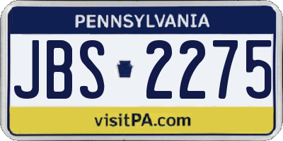 PA license plate JBS2275