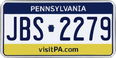 PA license plate JBS2279
