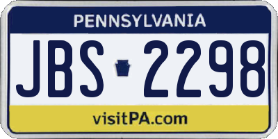 PA license plate JBS2298