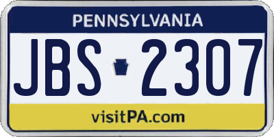 PA license plate JBS2307