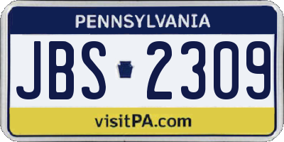 PA license plate JBS2309