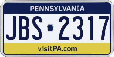 PA license plate JBS2317