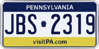 PA license plate JBS2319