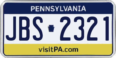 PA license plate JBS2321