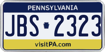 PA license plate JBS2323