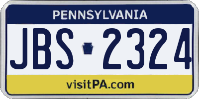 PA license plate JBS2324