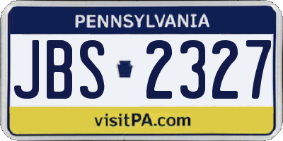 PA license plate JBS2327