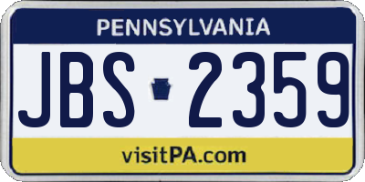 PA license plate JBS2359