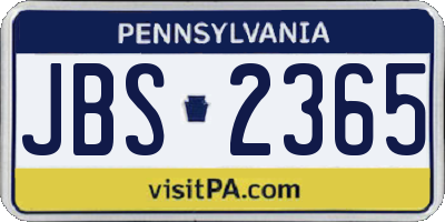 PA license plate JBS2365