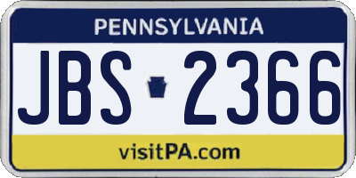 PA license plate JBS2366
