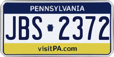 PA license plate JBS2372