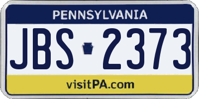 PA license plate JBS2373