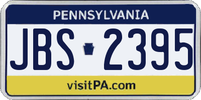 PA license plate JBS2395