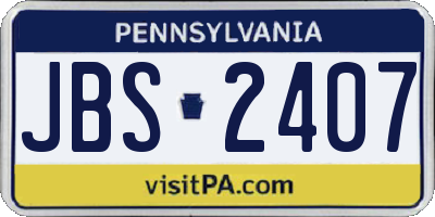 PA license plate JBS2407