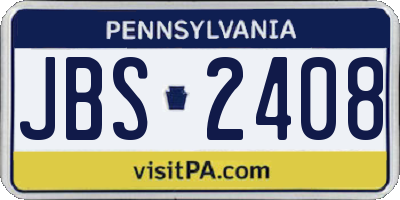 PA license plate JBS2408