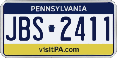 PA license plate JBS2411