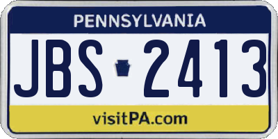 PA license plate JBS2413