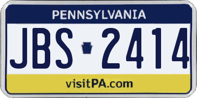 PA license plate JBS2414