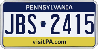 PA license plate JBS2415