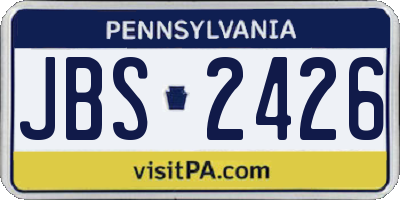 PA license plate JBS2426