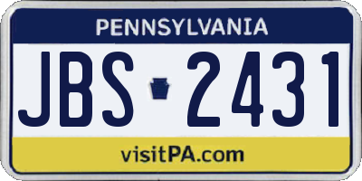 PA license plate JBS2431