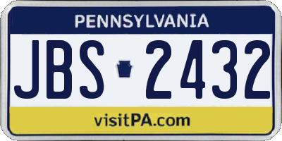 PA license plate JBS2432