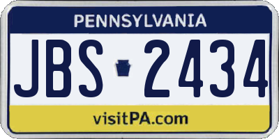 PA license plate JBS2434