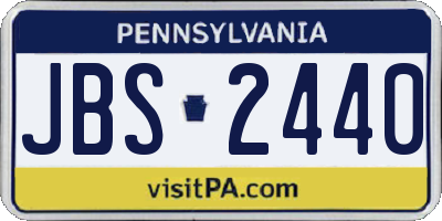 PA license plate JBS2440