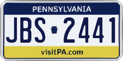 PA license plate JBS2441