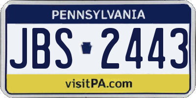 PA license plate JBS2443