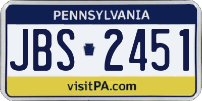 PA license plate JBS2451