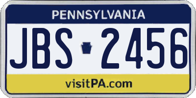 PA license plate JBS2456