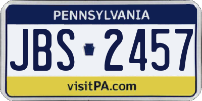 PA license plate JBS2457