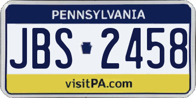 PA license plate JBS2458