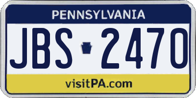 PA license plate JBS2470