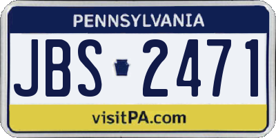 PA license plate JBS2471