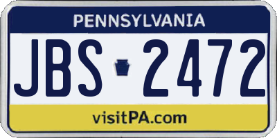 PA license plate JBS2472