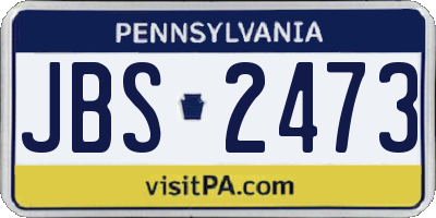 PA license plate JBS2473