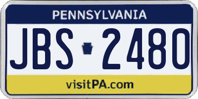 PA license plate JBS2480