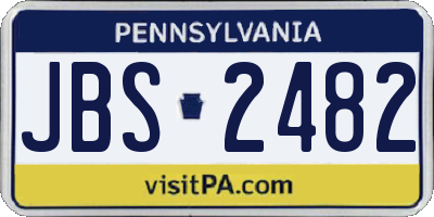 PA license plate JBS2482
