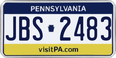 PA license plate JBS2483