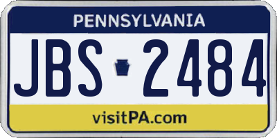 PA license plate JBS2484
