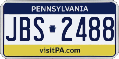 PA license plate JBS2488