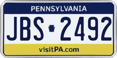 PA license plate JBS2492