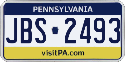 PA license plate JBS2493