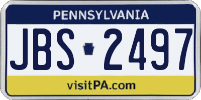 PA license plate JBS2497