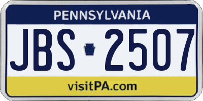 PA license plate JBS2507