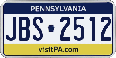 PA license plate JBS2512