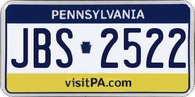 PA license plate JBS2522